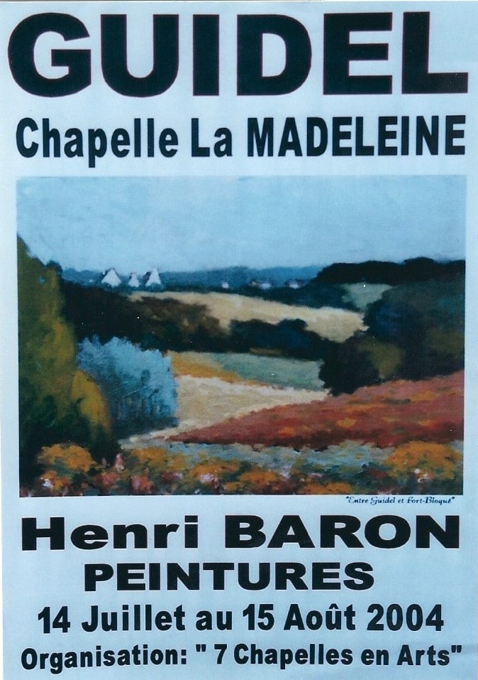 Affiche exposition Henri Baron à Guidel, été 2004