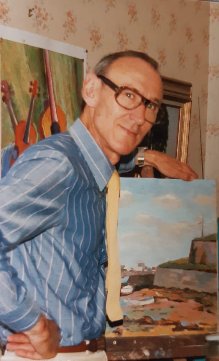 Henri Baron dans son atelier